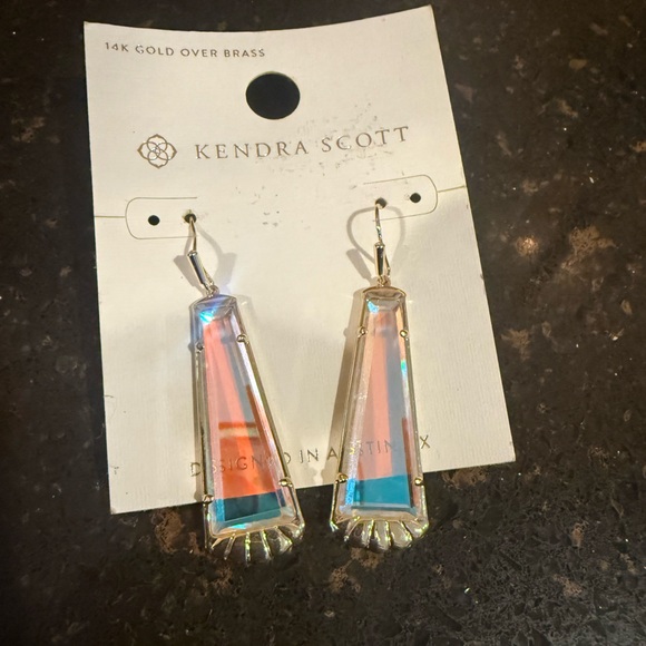 Kendra Scott Gold Iridescent Earrings - Picture 3 of 4